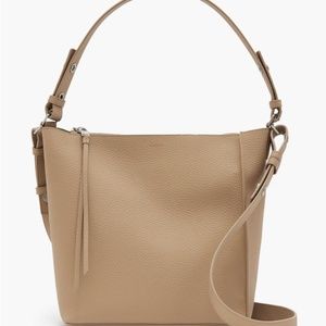 All Saints Kita Crossbody/Shoulder Bag Taupe Leather